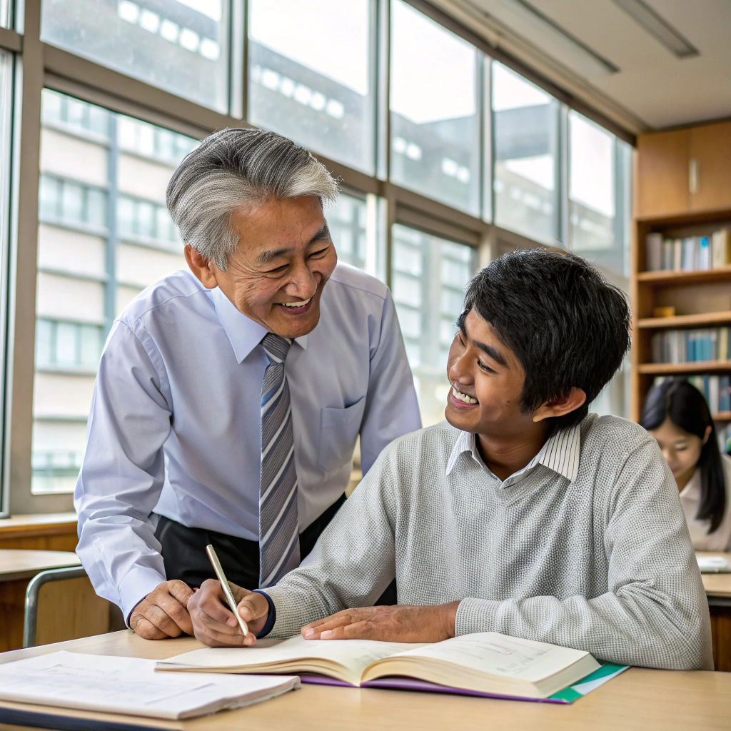 経験豊富なシニア日本人教師とバングラデシュ学生